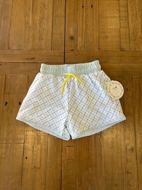 Edgehill collection x sun house children’s blue and yellow floral swim trunks 2T